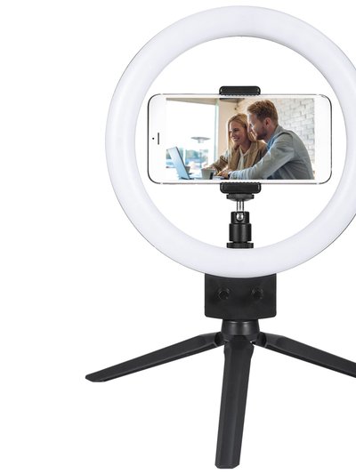 Fresh Fab Finds 9" Dimmable LED Ring Light With Tripod - Perfect For Selfies, Studio, Makeup - Includes Phone Holder - Black product