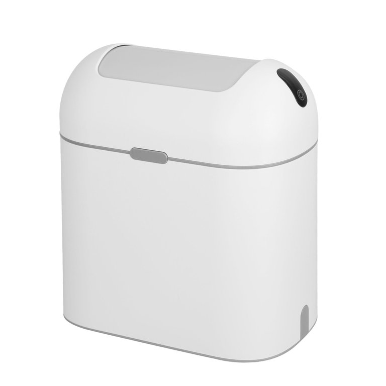 9L Touchless Motion Sensor Trash Can With Lid - Perfect For Kitchen, Bathroom, Bedroom, Office - White - 9L