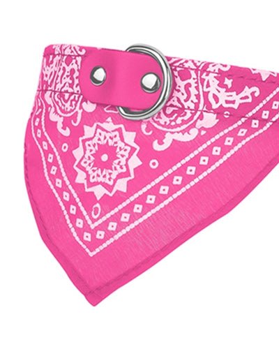 Fresh Fab Finds Adjustable Bandana Leather Pet Collar Triangle Scarf - Pink product