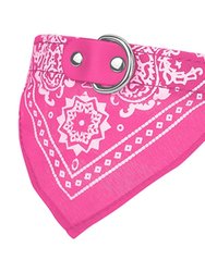 Adjustable Bandana Leather Pet Collar Triangle Scarf - Pink - Pink