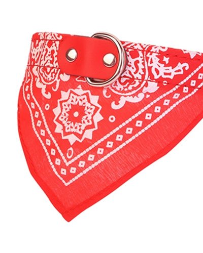 Fresh Fab Finds Adjustable Bandana Leather Pet Collar Triangle Scarf - Red product