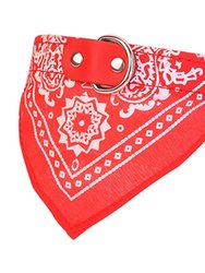 Adjustable Bandana Leather Pet Collar Triangle Scarf - Red - Red