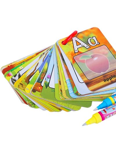 Fresh Fab Finds Alphabet Water Coloring Cards With 2 Magic Water Pens Early Reusable Drawing Cards For Kids Alphabet Painting Flashcards For Early Education - Multi product