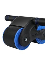 Automatic Rebound Abdominal Wheel Anti-Slip AB Roller Wheel With Kneel Pad Phone Holder Home Gym Abdominal Exerciser For Men Women - Blue