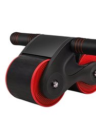 Automatic Rebound Abdominal Wheel Anti-Slip AB Roller Wheel With Kneel Pad Phone Holder Home Gym Abdominal Exerciser For Men Women - Red