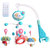 Baby Musical Crib Bed Bell Rotating Mobile Star Projection Nursery Light Baby Rattle Toy With Music Box Remote Control - Blue