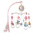 Baby Musical Crib Bed Bell Rotating Mobile Star Projection Nursery Light Baby Rattle Toy With Music Box Remote Control - Pink