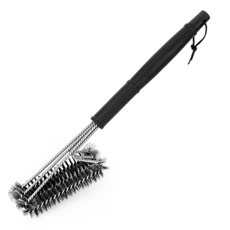 BBQ Grill Cleaning Brush Stainless Steel Barbecue Cleaner With 18" Suitable Handle Stiff Wire Bristles For Grill Cooking Grates - Black