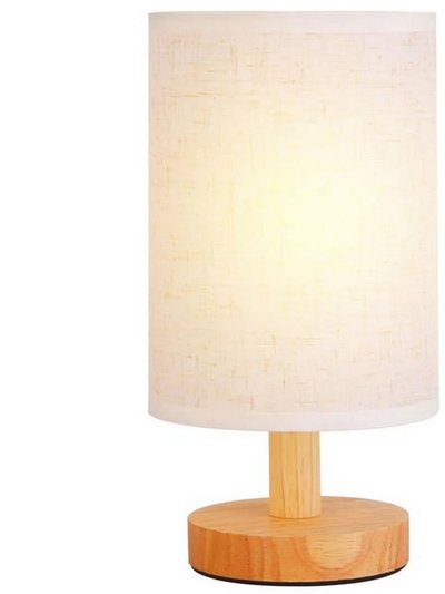 Fresh Fab Finds Bedside Lamp Set: Warm White Nightstand Lantern with USB Plug & 32.48in Cord - Wood product