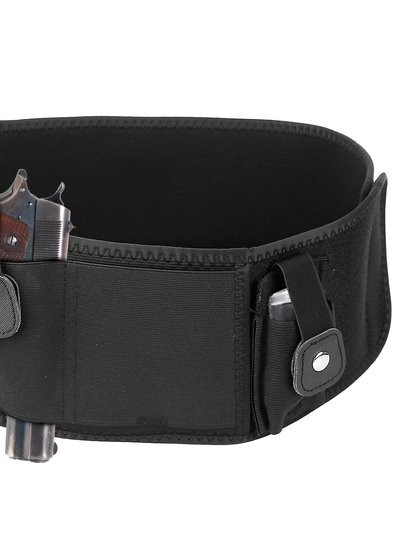 Fresh Fab Finds Belly Band Gun Holster Adjustable Waist Carry Tactical Pistol Pouch Breathable Neoprene Gun Belt Bag - Black product