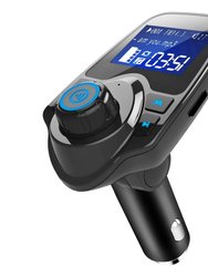 Car FM Transmitter MP3 Player + Hand-Free Call + USB Charger + AUX Input + TF Card + USB Flash Drive - Black