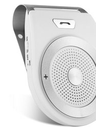 Car Wireless Speakerphone V4.1 In-Car Hands-free Calling Music Player Visor Audio Receiver - White