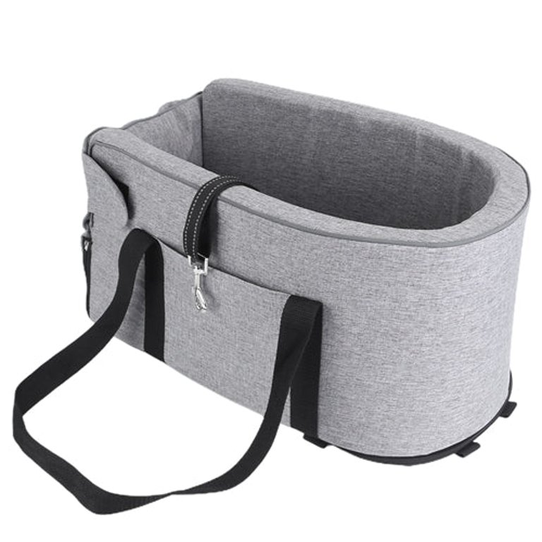 Console Pet Car Seat With Storage Pocket Booster Car Seat Portable Pet Travel Bag Machine Washable Pet Seat Fit For Small Dog Cat - Silver