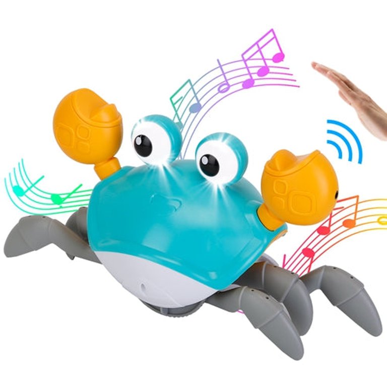 Crawling Crab Baby Toy With Music And LED Light For Kid Interactive Learning Toy Automatically Avoid Obstacles Walking Dancing Toy - Multi