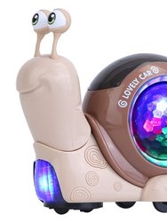 Crawling Snail Baby Toy Electric Infant Interactive Toy Automatic Obstacle Avoidance with Music RGB Roating Lights For Babies
