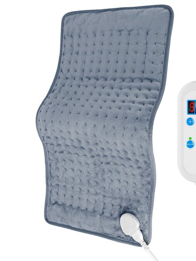 Fresh Fab Finds Electric Heating Pad - 22.8" x 11.4" - Pain Relief For Shoulder, Neck, Back, Spine, Legs, Feet - 9 Temp Levels, 4 Timer Modes - Gray product
