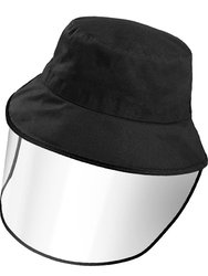 Fishman Hat Protective Face Shield Removable Sun Bucket Cap Face Cover Protect Against UV Spitting Saliva Dust Wind - Black