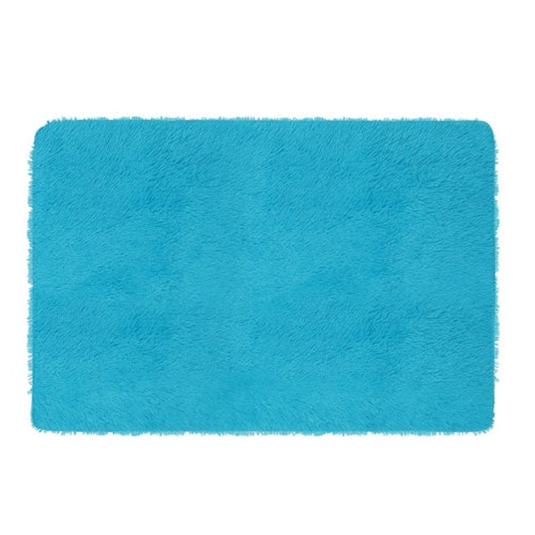 Fluffy Bedroom Rug 4’ x 2.6’ Anti-Skid Shaggy Area Rug Decorative Floor Carpet Mat For Nursery Bedroom Living Room - Blue - Blue