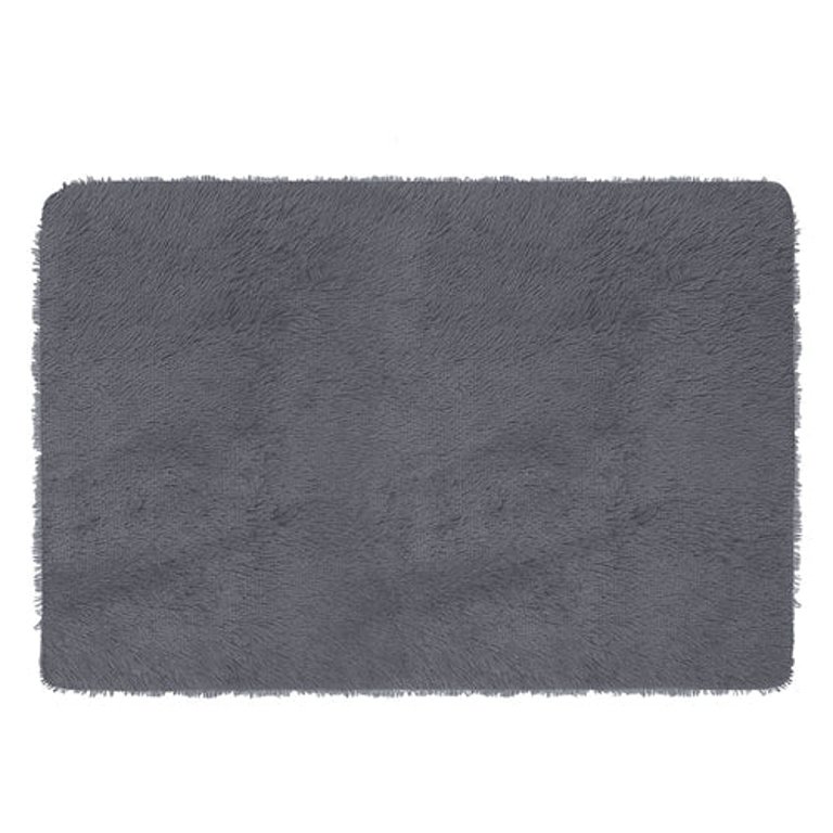 Fluffy Bedroom Rug 4’ x 2.6’ Anti-Skid Shaggy Area Rug Decorative Floor Carpet Mat For Nursery Bedroom Living Room - Gray - Gray