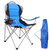 Foldable Camping Chair Heavy Duty Steel Lawn Chair Padded Seat Arm Back Beach Chair 330LBS Max Load With Cup Holder Carry Bag - Blue