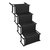 Foldable Dog Ramp 4 Step Collaspible Non Slip Stairs For Car Trucks SUV 176LBS Load Oxford Fabric Steel Ladders With Straps Tether Clip - Black