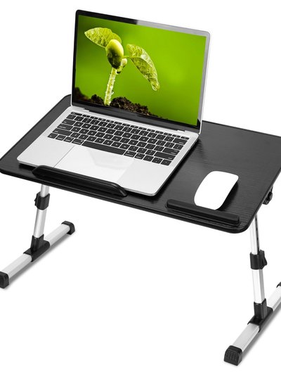 Fresh Fab Finds Foldable Laptop Stand - Adjustable Height & Angle, Perfect for Bed, Sofa, Floor - Ideal for Reading, Breakfast - Dorm Room Essential - Black - Large product