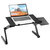 Foldable Laptop Table Bed Desk Aluminum Alloy Breakfast Tray With Mouse Board For Home Office Travel - Black