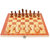 Folding Board Game Set Portable Travel Wooden Chess Set With Wooden Crafted Pieces Chessmen Storage Box 11.3"x11.3" - Multi