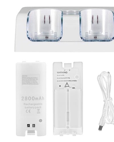 Fresh Fab Finds For Wii Remote Controller Charger Dual Charge Dock With Two 2800mAh Rechargeable Batteries product