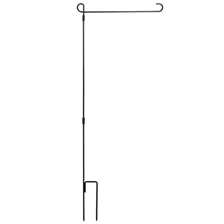 Garden Flag Stand Flagpole Weatherproof Wrought Iron Coated Yard Flag Holder For Yard Flag Party Banner Fits 11.8" x17.7" Flag