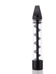 Glass Blunt Pipe Twisty 7-In-1 Grinder Blunt Kit With Smoking Metal Tip Cleaning Brush - Black