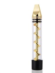 Glass Blunt Pipe Twisty 7-In-1 Grinder Blunt Kit With Smoking Metal Tip Cleaning Brush - Gold