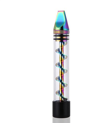 Fresh Fab Finds Glass Blunt Pipe Twisty 7-In-1 Grinder Blunt Kit With Smoking Metal Tip Cleaning Brush - Rainbow product