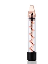 Glass Blunt Pipe Twisty 7-In-1 Grinder Blunt Kit With Smoking Metal Tip Cleaning Brush - Rose Gold