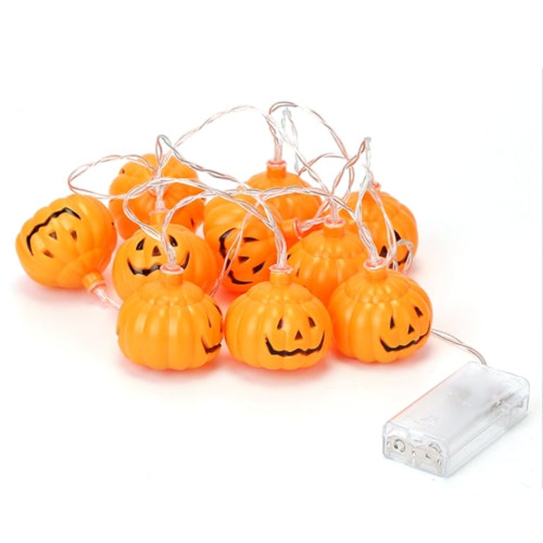 Halloween String Lights 59IN Total Length Pumpkin LED Lamps Battery Powered Decorative Holiday Lights For Indoor Decor
