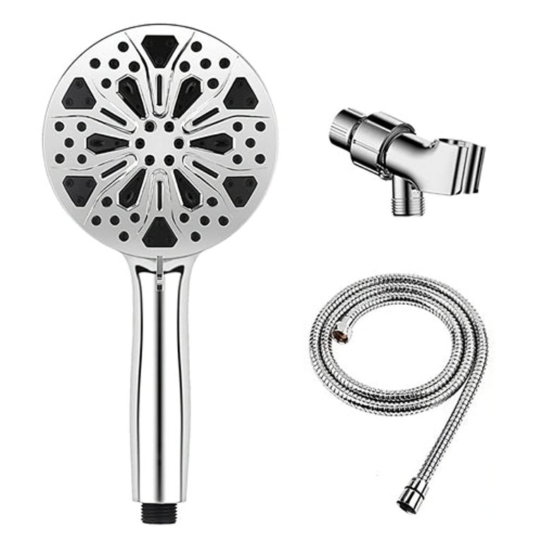 Handheld Filtered High Pressure Shower Head With 5FT Hose Bracket 8 Spray Modes 2 Wash Modes Water Saving Showerhead With Filter System Remove Chlorin