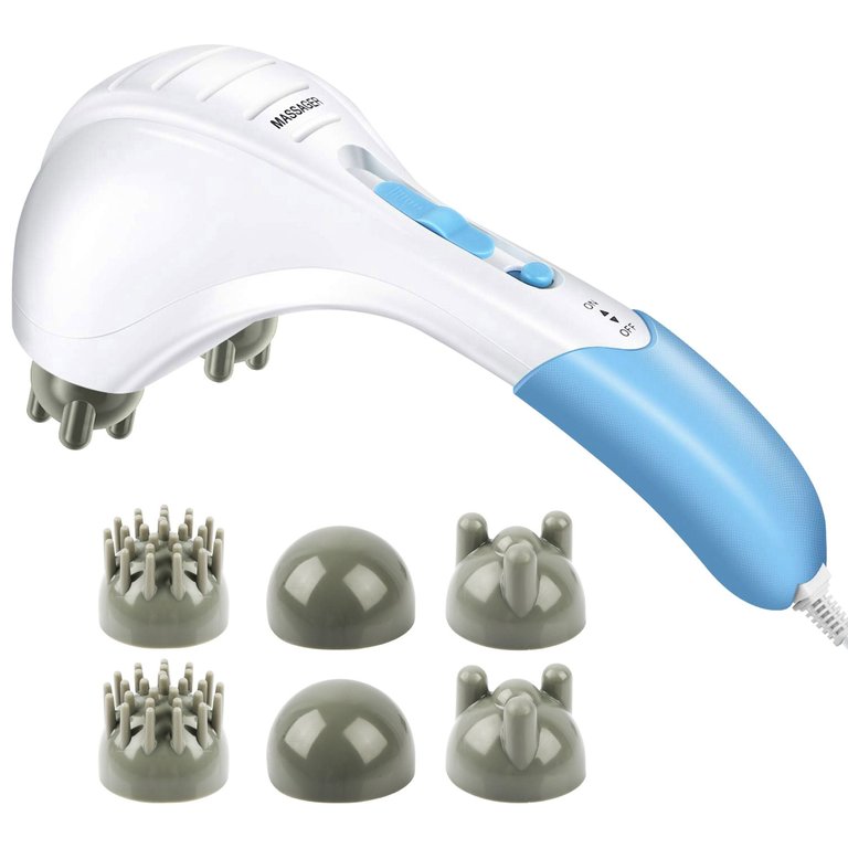 Handheld Percussion Massager - Double Head, Full Body Relaxation - White