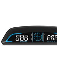 HUD Car GPS Speedometer Odometer With Acceleration, Compass, Altitude, Driving Distance Over Speed Alarm HD LED Display - Black