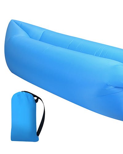 Fresh Fab Finds Inflatable Lounger Air Lazy Bed Sofa Portable Organizing Bag Water-Resistant Anti-Leaking For Backyard Beach Traveling Camping Picnic - Sky Blue product