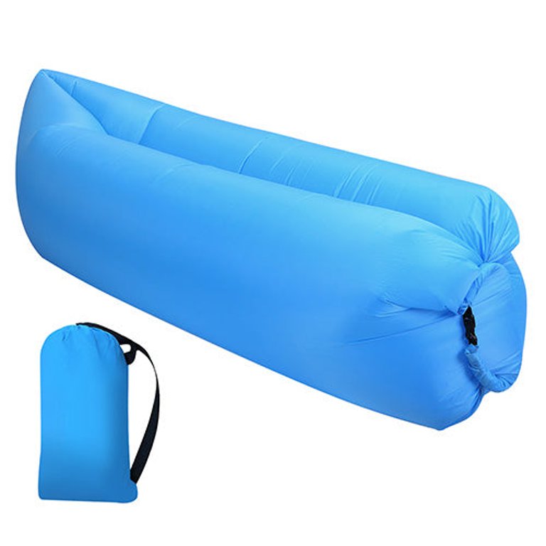 Inflatable Lounger Air Lazy Bed Sofa Portable Organizing Bag Water-Resistant Anti-Leaking For Backyard Beach Traveling Camping Picnic - Sky Blue