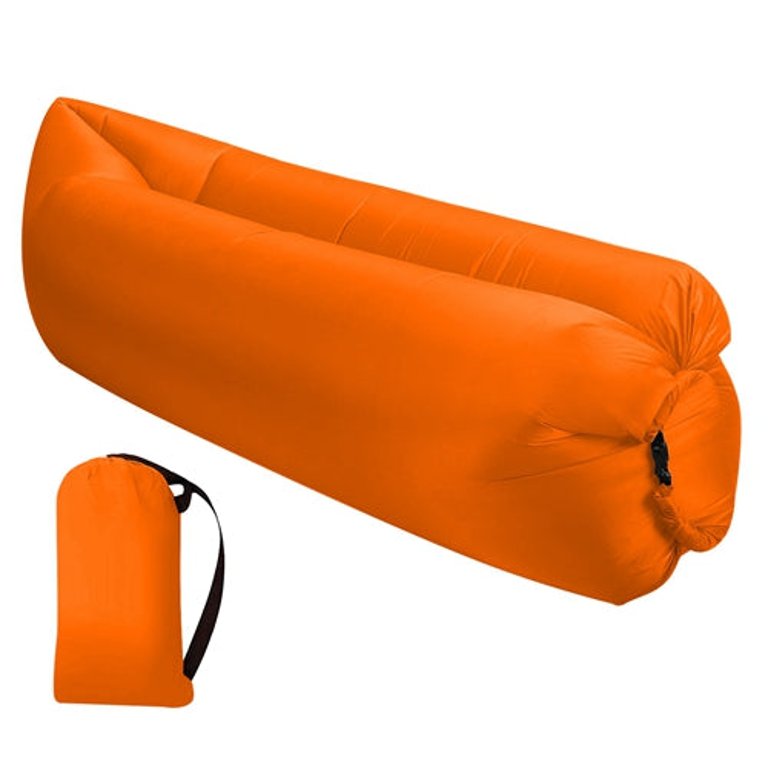 Inflatable Lounger Air Sofa Lazy Bed Sofa Portable Organizing Bag Water-Resistant Backyard Lakeside Beach Traveling Camping Picnic - Orange