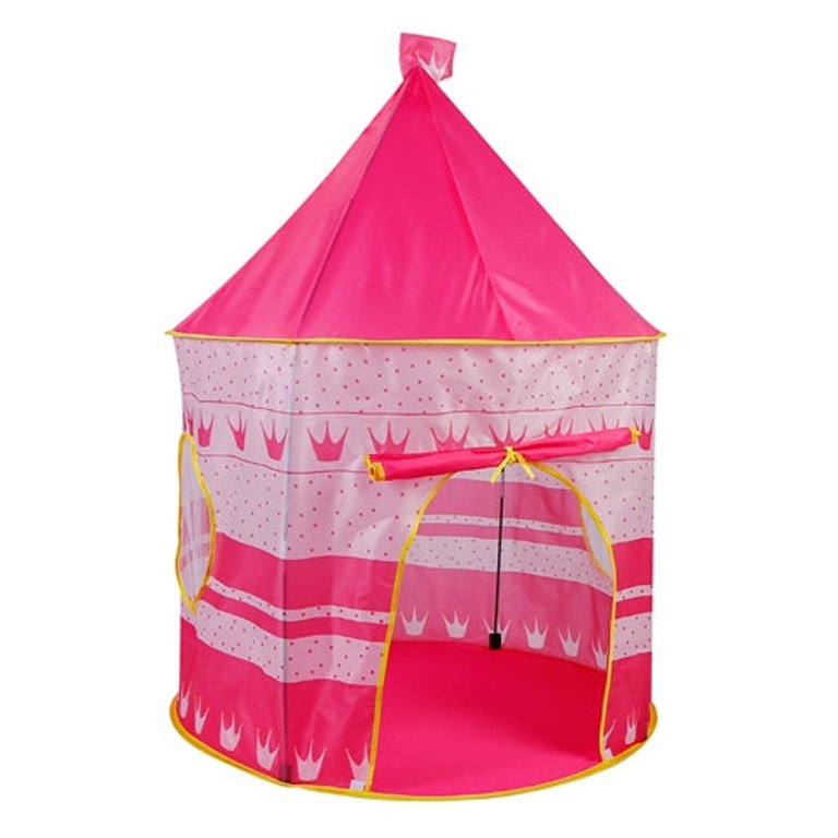 Kids Play Tent Foldable Pop Up Children Play Tent Portable Baby Play House Castle With Carry Bag Indoor Outdoor Use - Pink
