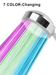 LED Shower Head Handheld Color-Changing Automatically Hydropower Without Batteries