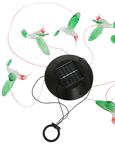 Fresh Fab Finds LED Solar Hummingbird Wind Chime Solar String Lights 6 LEDs Color-Changing IP65 Waterproof Decorative Lamp Lighting For Home Garden Fence Party product