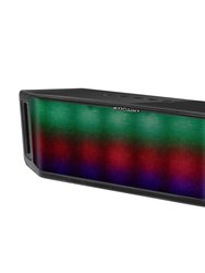 LED Wireless Speaker - Multicolor, Hands-free, FM Radio, USB, MMC, Aux In - for Party, Camping, Travel - Black