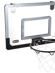 Mini Basketball Hoop System Set Over The Door with Backboard Breakaway Rim Basketball Pump Tools Easy Installation Indoor Kids Adults