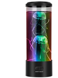 Multi-Color Changing Jellyfish Lava Lamp - USB Electric Night Light For Home Office - Black