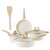 New Home Kitchen Set: White Nonstick Granite, Even Heat, Induction Ready, Dishwasher Safe - White