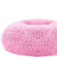 Pet Dog Bed Soft Warm Fleece Puppy Cat Bed Dog Cozy Nest Sofa Bed Cushion For S/M Dog - Pink
