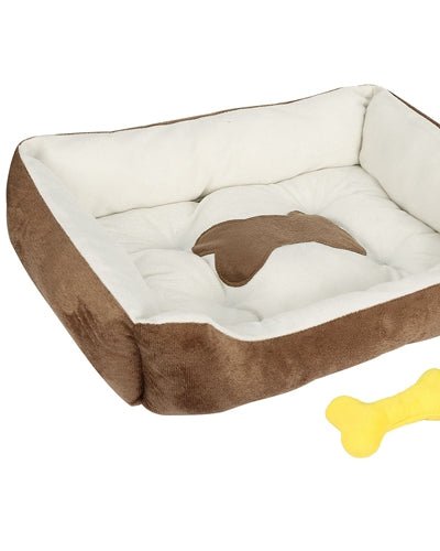 Fresh Fab Finds Pet Dog Bed Soft Warm Fleece Puppy Cat Bed Dog Cozy Nest Sofa Bed Cushion Mat For S/M Dog - Brown product